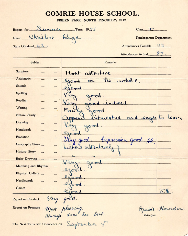 Friern and Finchley Photo Archive Comrie House School