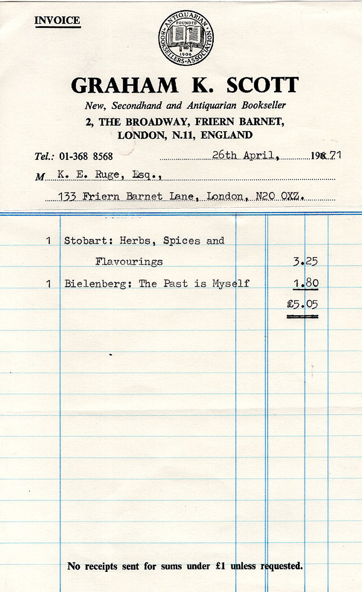 Graham K Scott invoice