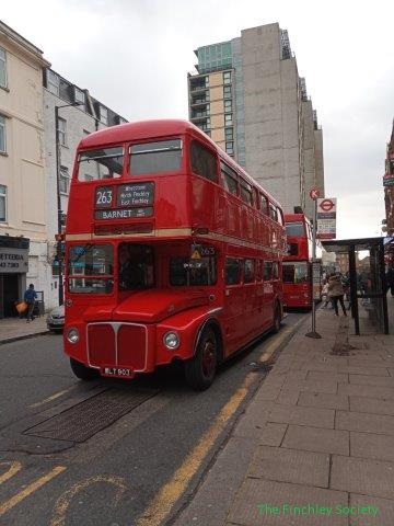 Vintage buses in North Finchley