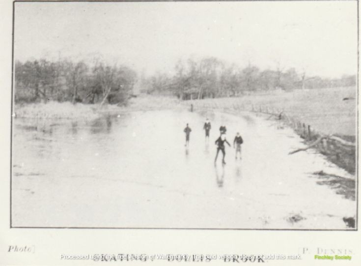 1904 Ice skating on Dollis Brook