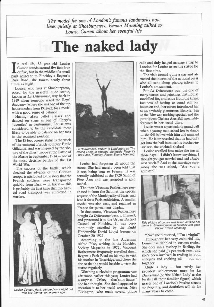 Friern Barnet And Finchley Photo Archive Naked Lady Sculpture