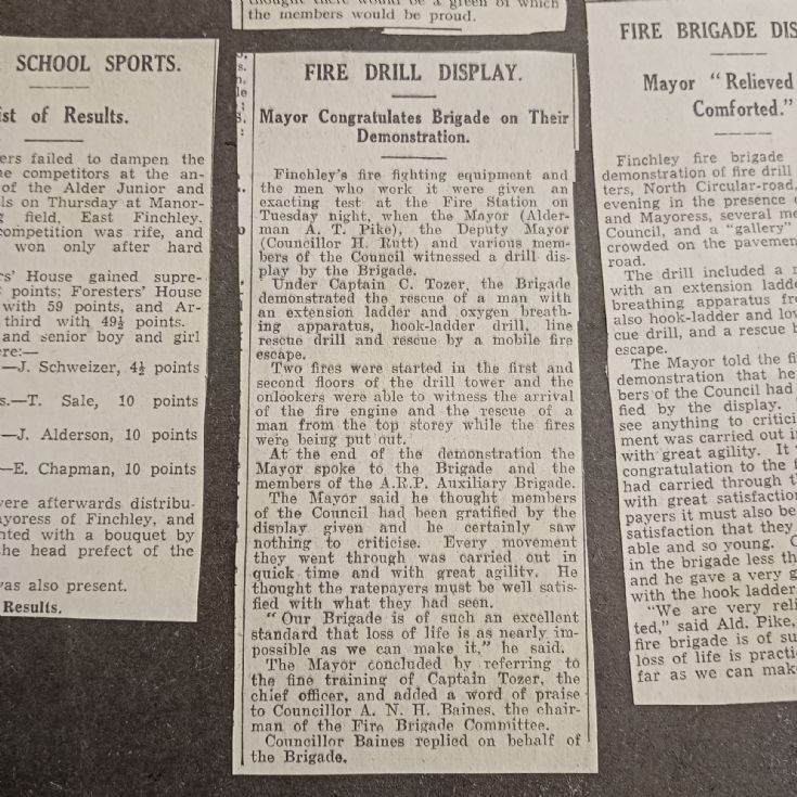 Fire drill article 