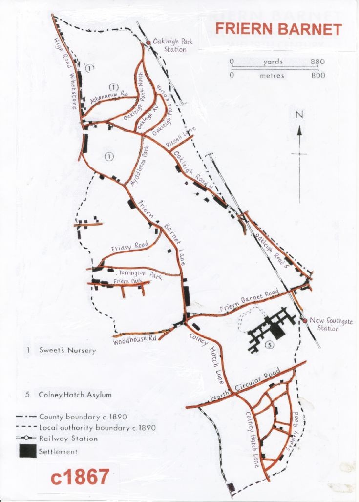Friern Barnet in 1867