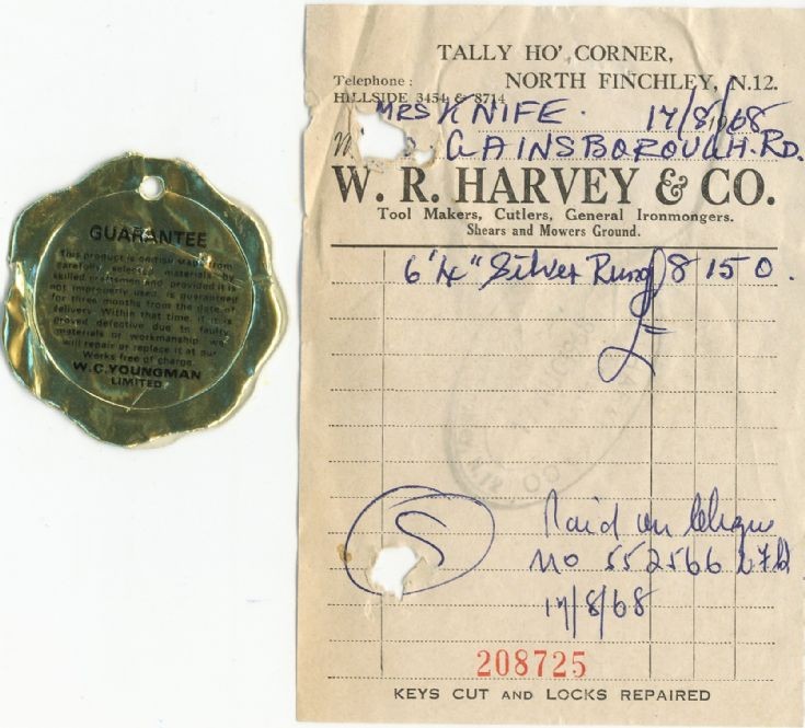 Invoice (W R Harvey)