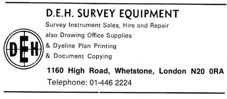 D E H Survey Equipment