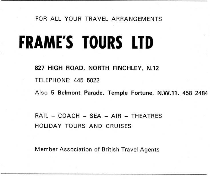 Frame's Tours