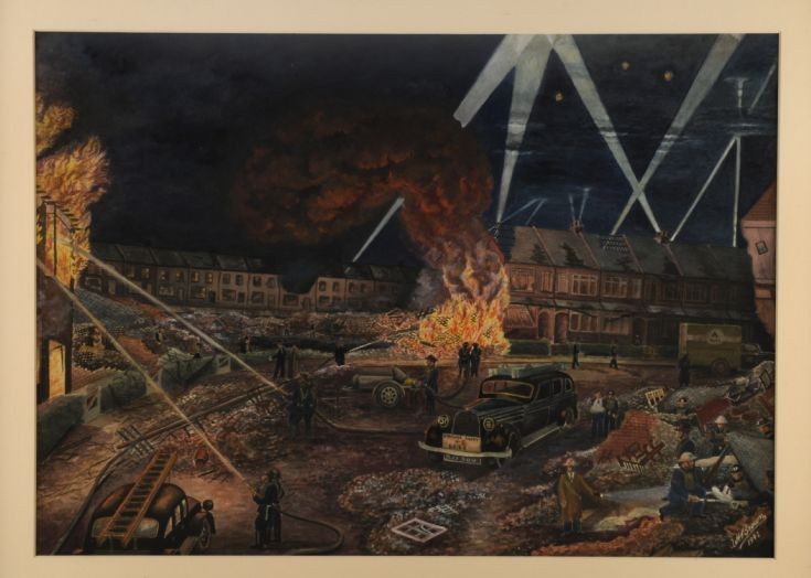Pevensey Avenue, New Southgate, after air raid