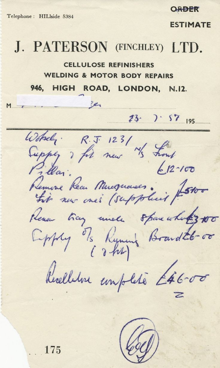 Invoice (J Paterson)