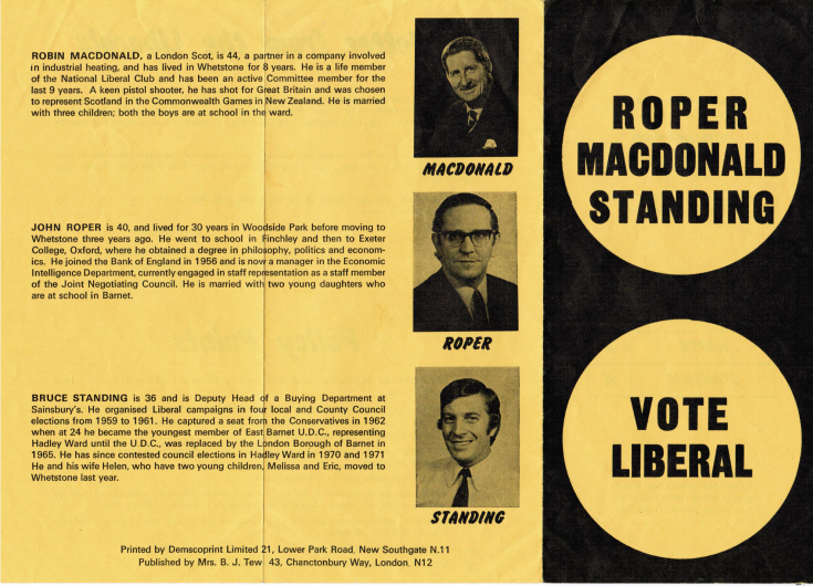 Election Flyer (Liberal Party)