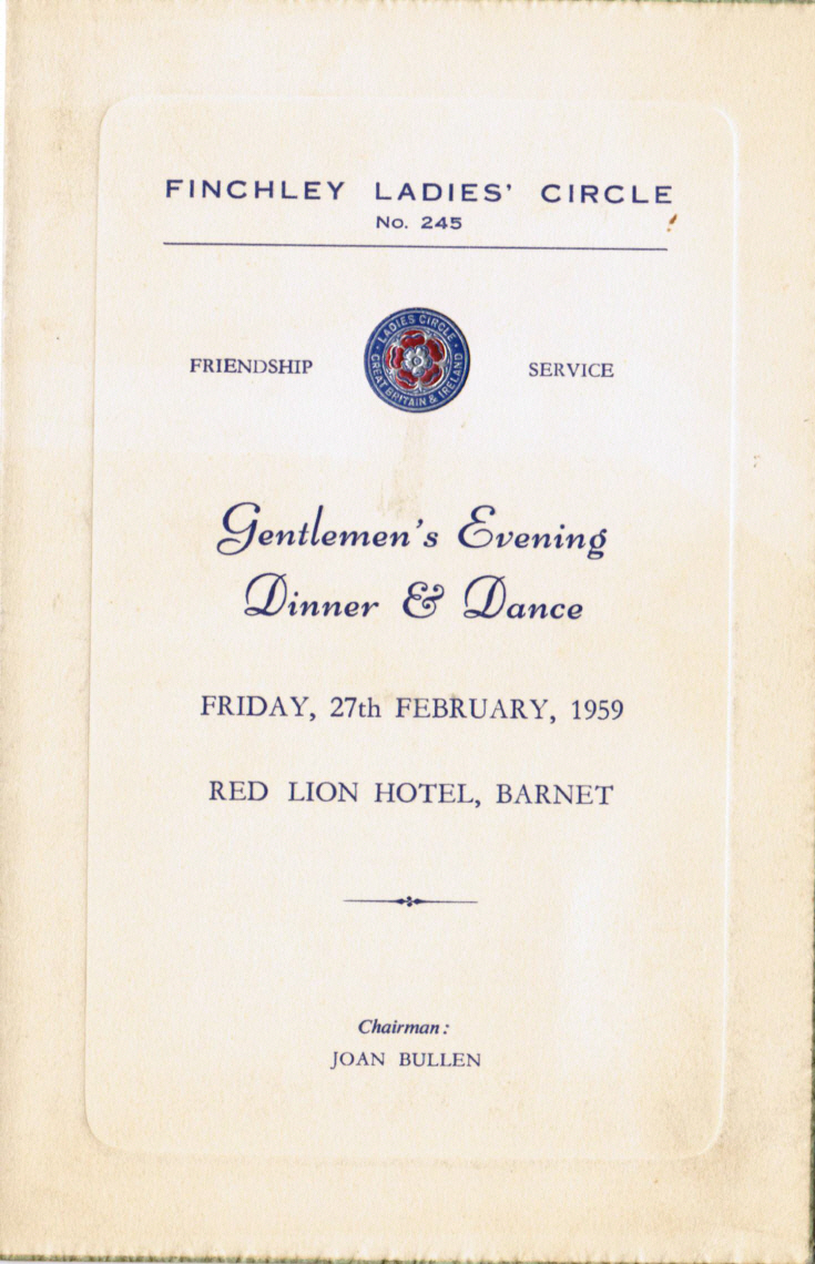 Menu (Finchley Ladies' Circle)