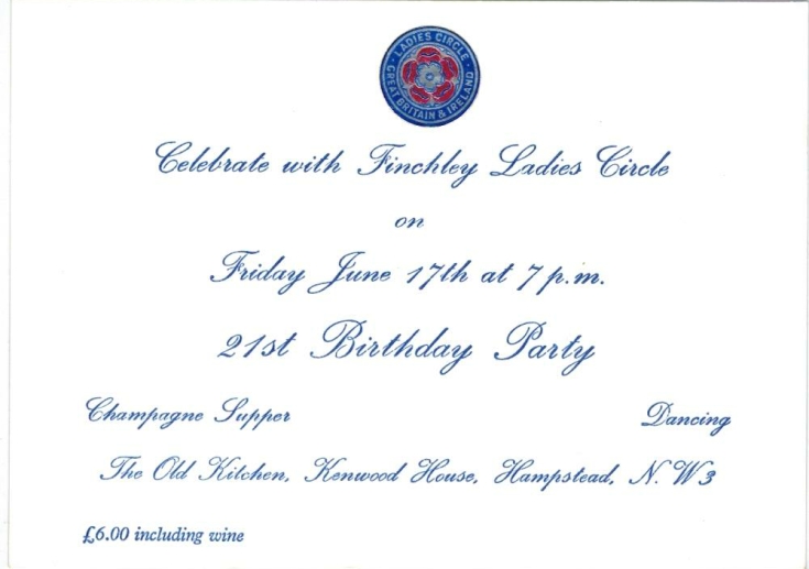 Invitation (Finchley Ladies' Circle)