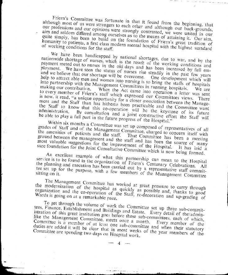 Friern Hospital Centenary Magazine 1950 - page 4