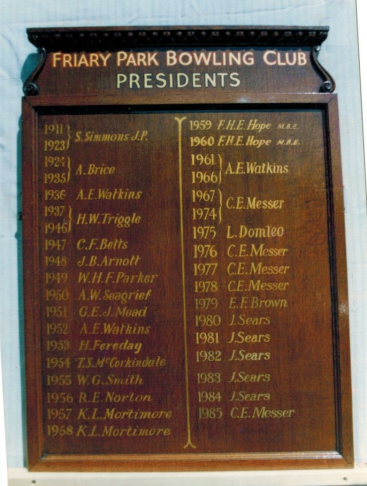 Friary Park Bowling Club